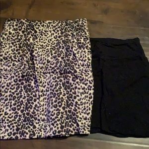 Cheetah skirt and black skirt
